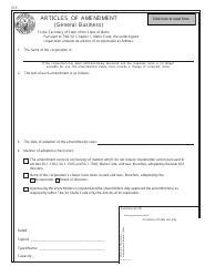 Form 210 Articles of Amendment (General Business) - Idaho