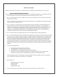 Form 210 Articles of Amendment (General Business) - Idaho, Page 2