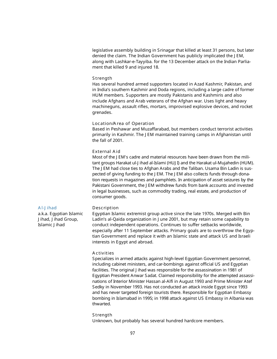 Appendix B Background Information on Designated Foreign Terrorist Organizations, Page 12