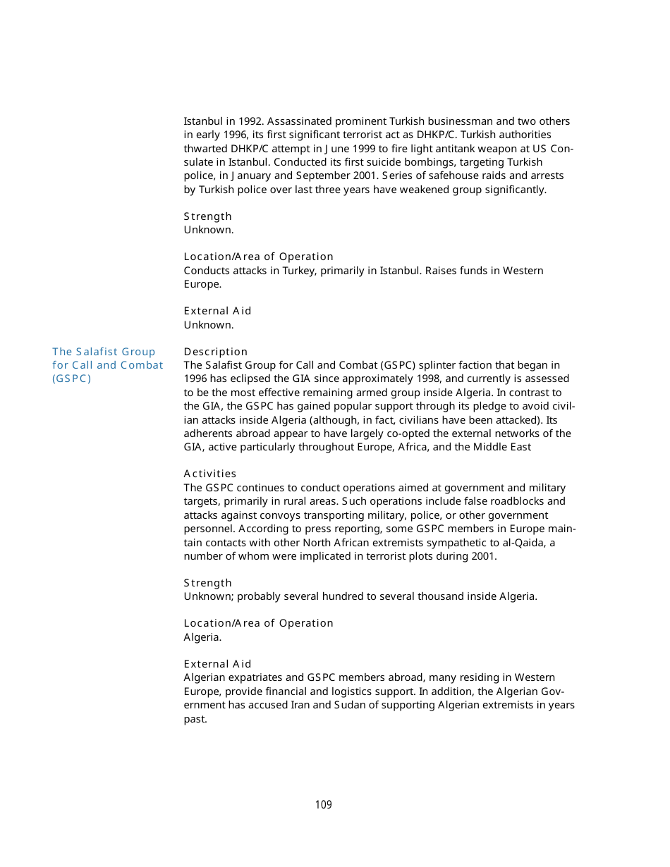 Appendix B Background Information on Designated Foreign Terrorist Organizations, Page 24