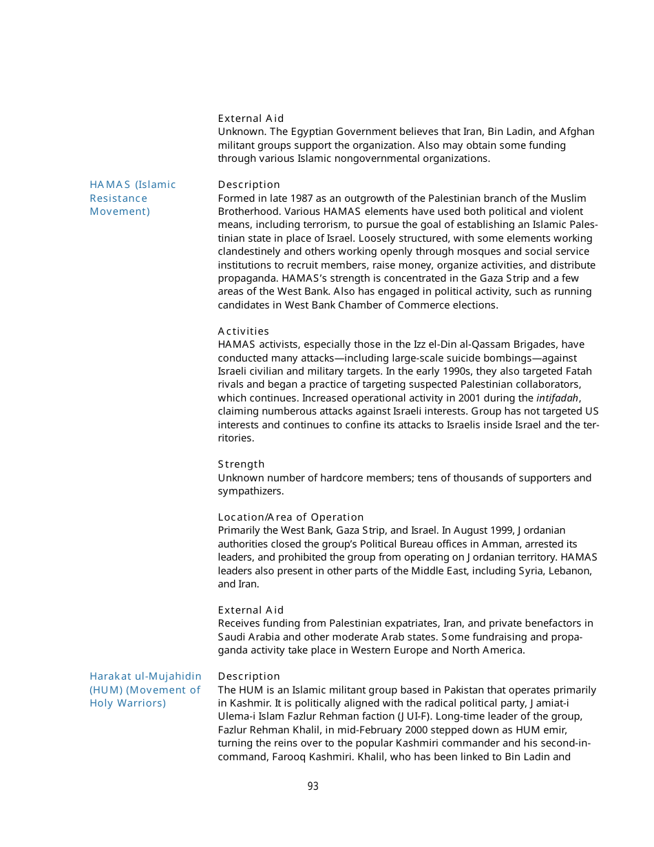 Appendix B Background Information on Designated Foreign Terrorist Organizations, Page 8
