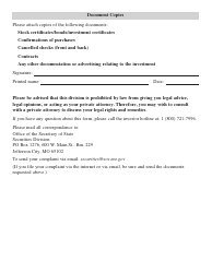 Complaint Information Sheet - Missouri, Page 3