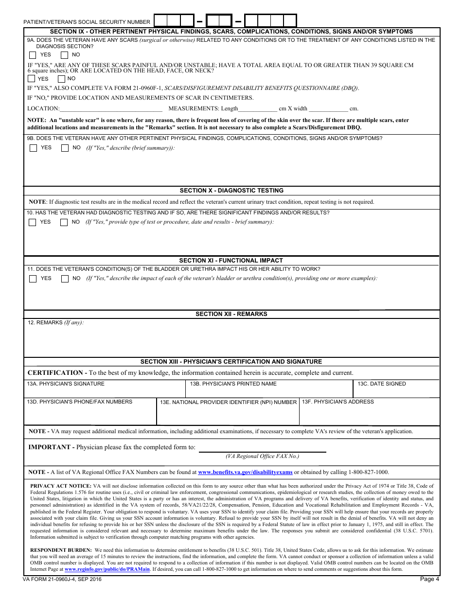 VA Form 21-0960J-4 - Fill Out, Sign Online and Download Fillable PDF ...