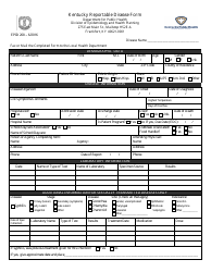 Form EPID200 Kentucky Reportable Disease Form - Kentucky