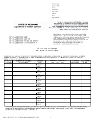 Formulario DHS-114A-SP Informe De Deducible - Michigan (Spanish)