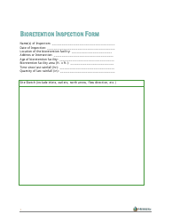 Bioretention Inspection Form - Herrera