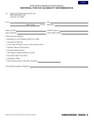 Document preview: DSS Form 1905 Referral for IV-E Eligibility Determination - South Carolina