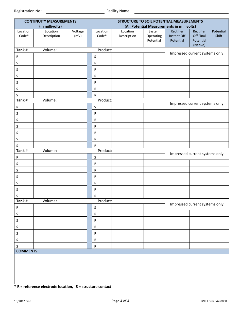 DNR Form 542-0068 Ust Cathodic Protection Inspection Form - Iowa, Page 4