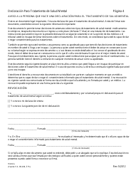 Declaracion Para Tratamiento De Salud Mental - Illinois (Spanish), Page 4