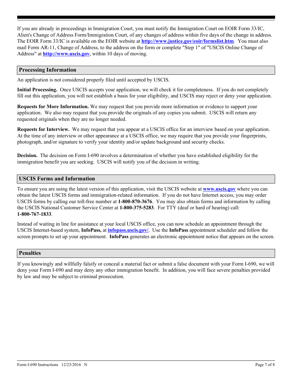 Instructions for USCIS Form I-690 Application for Waiver of Grounds of Inadmissibility, Page 7