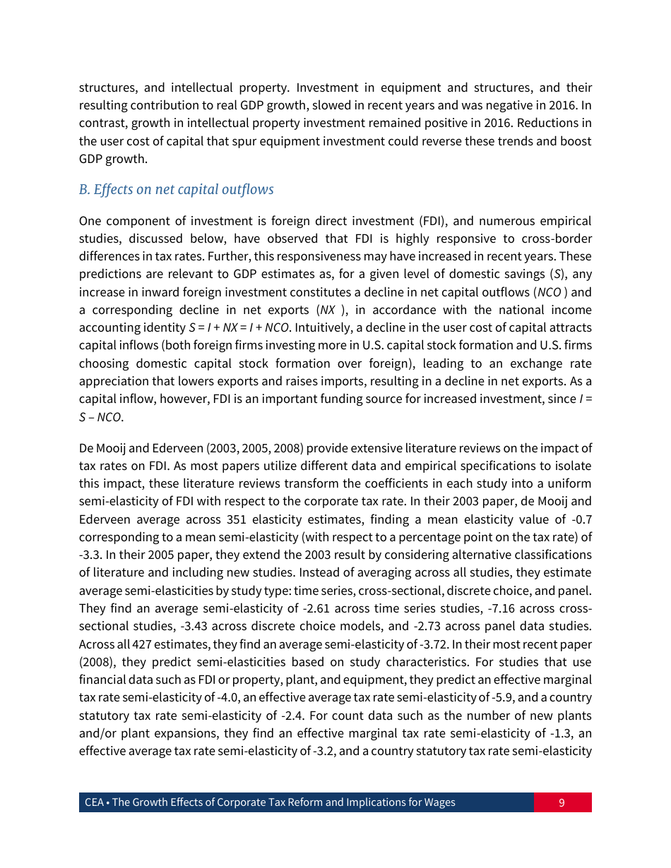 The Growth Effects of Corporate Tax Reform and Implications for Wages, Page 10