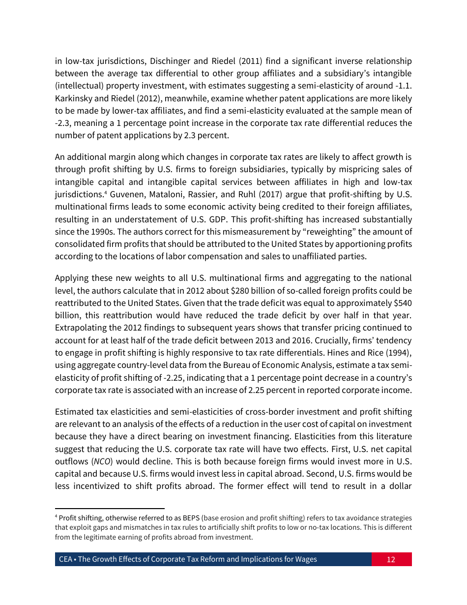 The Growth Effects of Corporate Tax Reform and Implications for Wages, Page 13