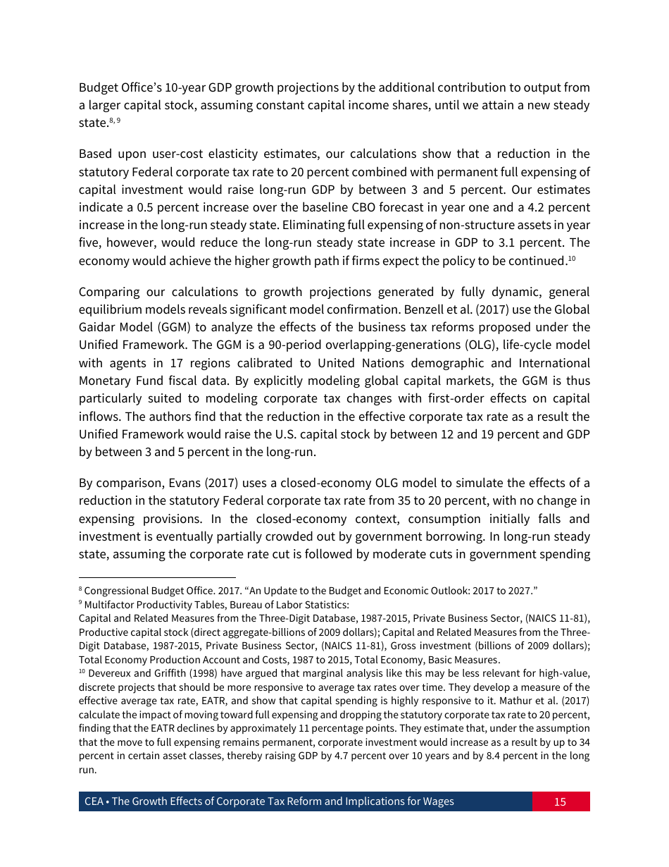 The Growth Effects of Corporate Tax Reform and Implications for Wages, Page 16