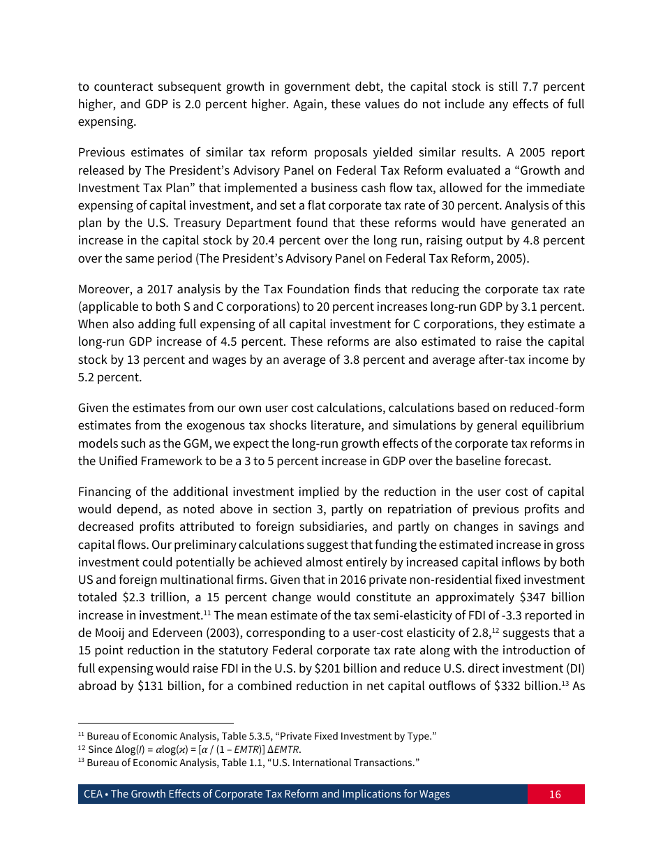 The Growth Effects of Corporate Tax Reform and Implications for Wages, Page 17