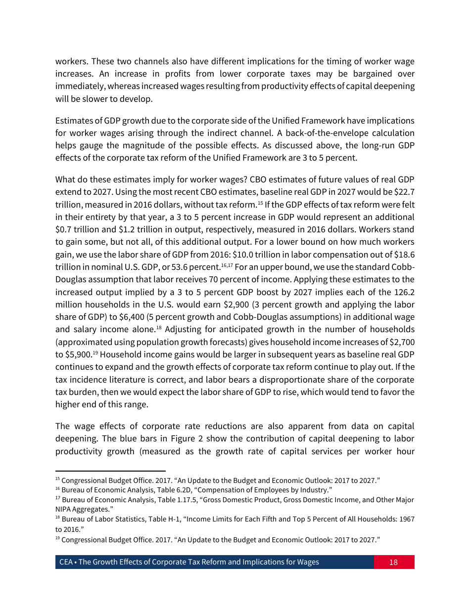 The Growth Effects of Corporate Tax Reform and Implications for Wages, Page 19