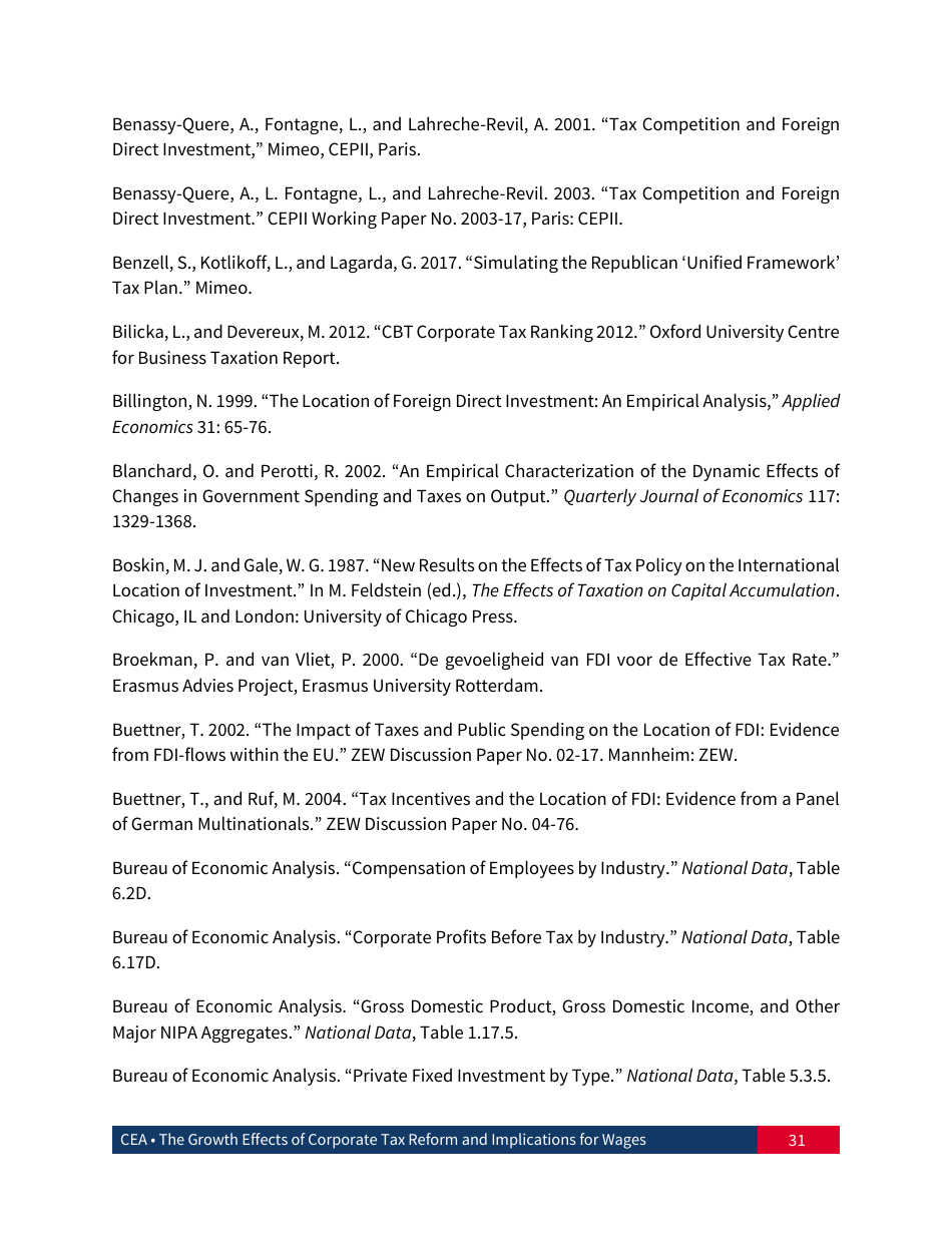 The Growth Effects of Corporate Tax Reform and Implications for Wages, Page 32