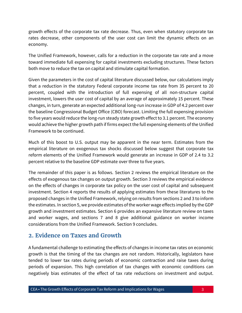 The Growth Effects of Corporate Tax Reform and Implications for Wages, Page 4