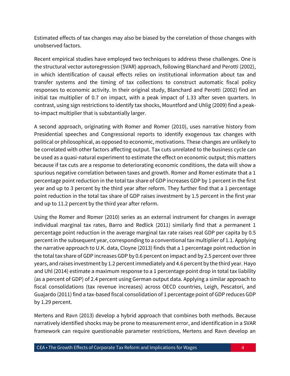 The Growth Effects of Corporate Tax Reform and Implications for Wages, Page 5