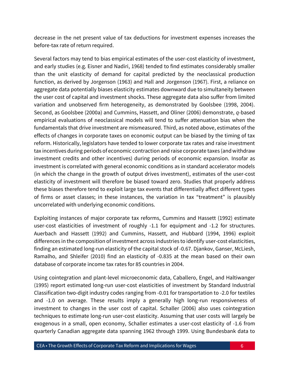 The Growth Effects of Corporate Tax Reform and Implications for Wages, Page 7