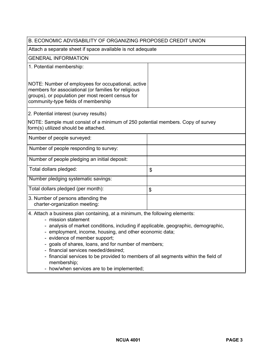 NCUA Form 4001 Federal Credit Union Investigation Report, Page 3