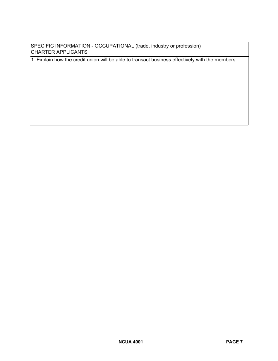 NCUA Form 4001 Federal Credit Union Investigation Report, Page 7