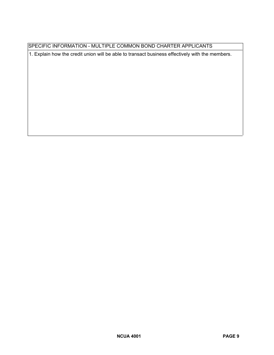 NCUA Form 4001 Federal Credit Union Investigation Report, Page 9