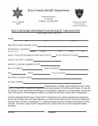 Document preview: Background Information Request and Waiver - Essex County, Massachusetts
