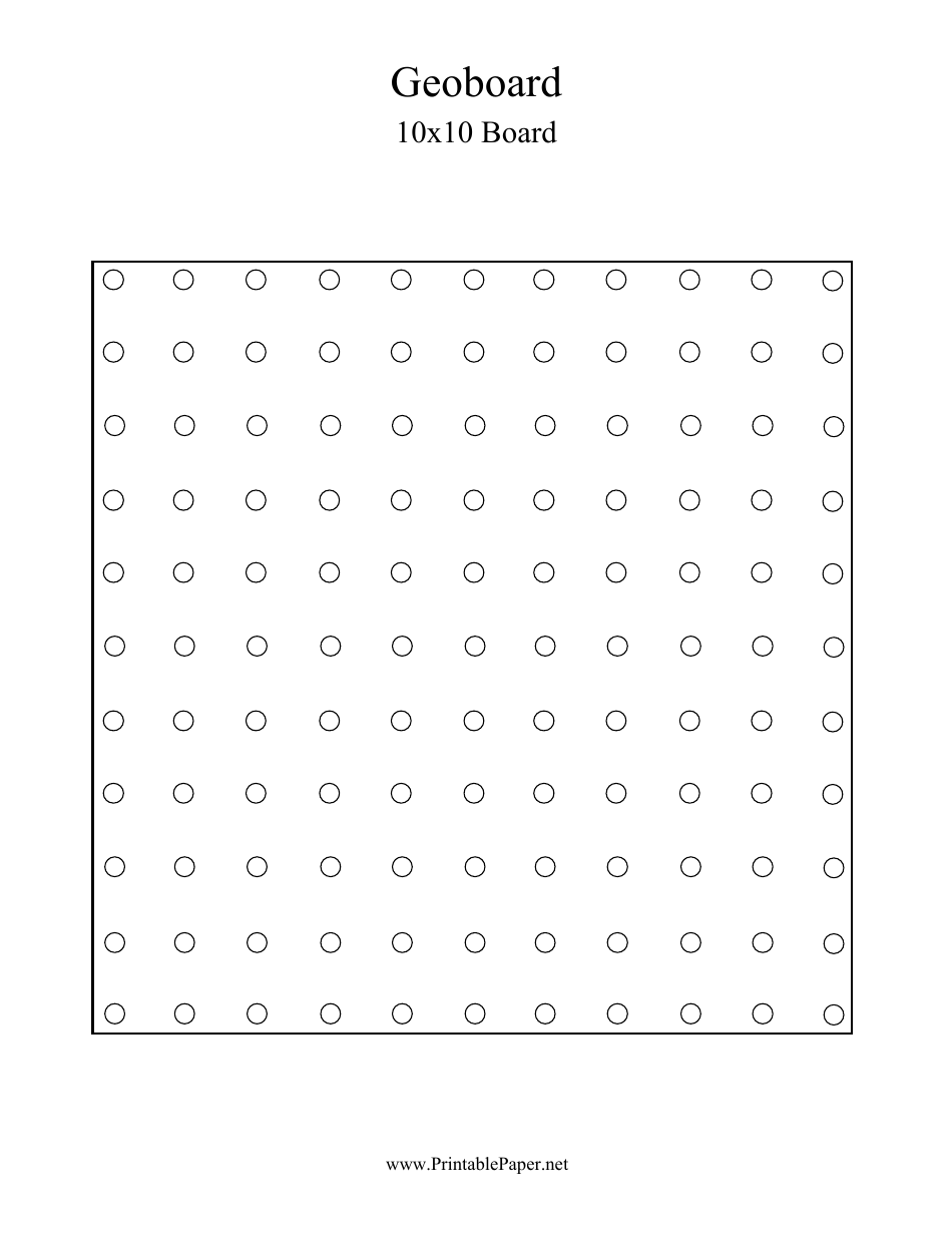 10x10 Geoboard Template, Page 1
