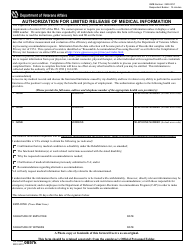 Document preview: VA Form 0857K Authorization for Limited Release of Medical Information