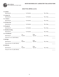 Water Microbiology Laboratory Evaluation Form - Illinois, Page 13