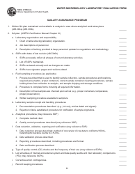 Water Microbiology Laboratory Evaluation Form - Illinois, Page 21