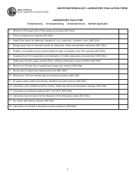 Water Microbiology Laboratory Evaluation Form - Illinois, Page 2