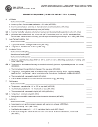 Water Microbiology Laboratory Evaluation Form - Illinois, Page 4