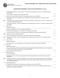 Water Microbiology Laboratory Evaluation Form - Illinois, Page 5
