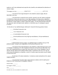 Form DOH-MQA1255 Cataract Operation Informed Consent - Florida, Page 5