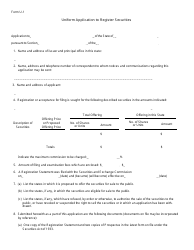 Document preview: Form U-1 Uniform Application to Register Securities - Michigan