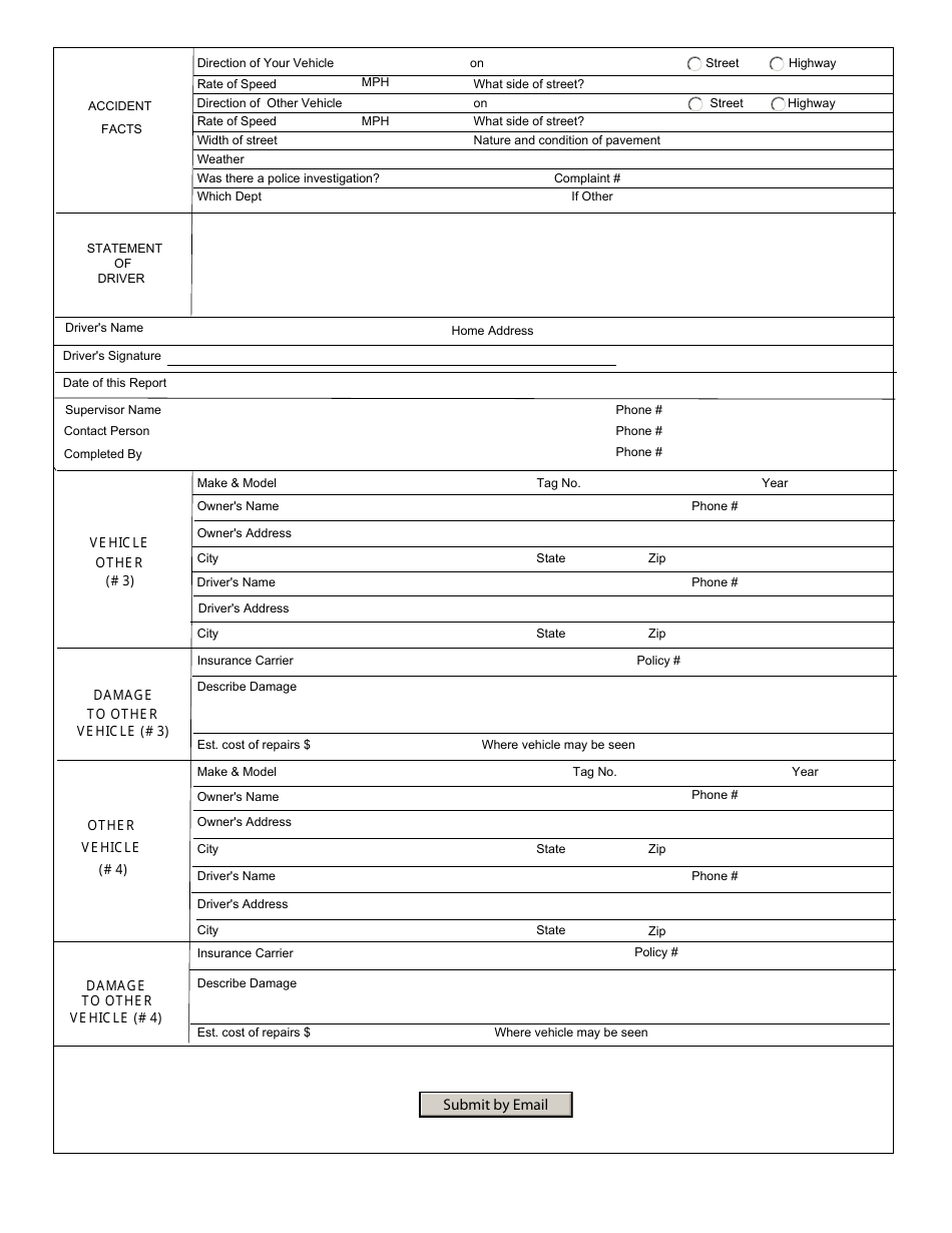 Automobile Accident Report Form - Delaware, Page 2