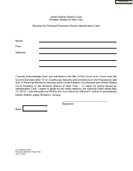 Document preview: Request for Personal Electronic Device Identification Card - Western District of New York, New York