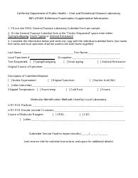 Document preview: Influenza Reference Examination Submittal Form - California