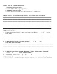 Influenza Reference Examination Submittal Form - California, Page 2