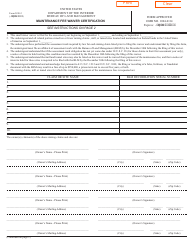 Document preview: Form 3830-2 Maintenance Fee Waiver Certification