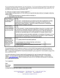 Self-certification Form for Determining Whether a Proposed Activity Is Research Involving Human Subjects - Mississippi, Page 2
