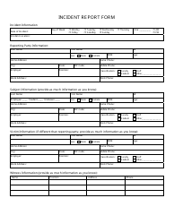 Incident Report Form - Tables
