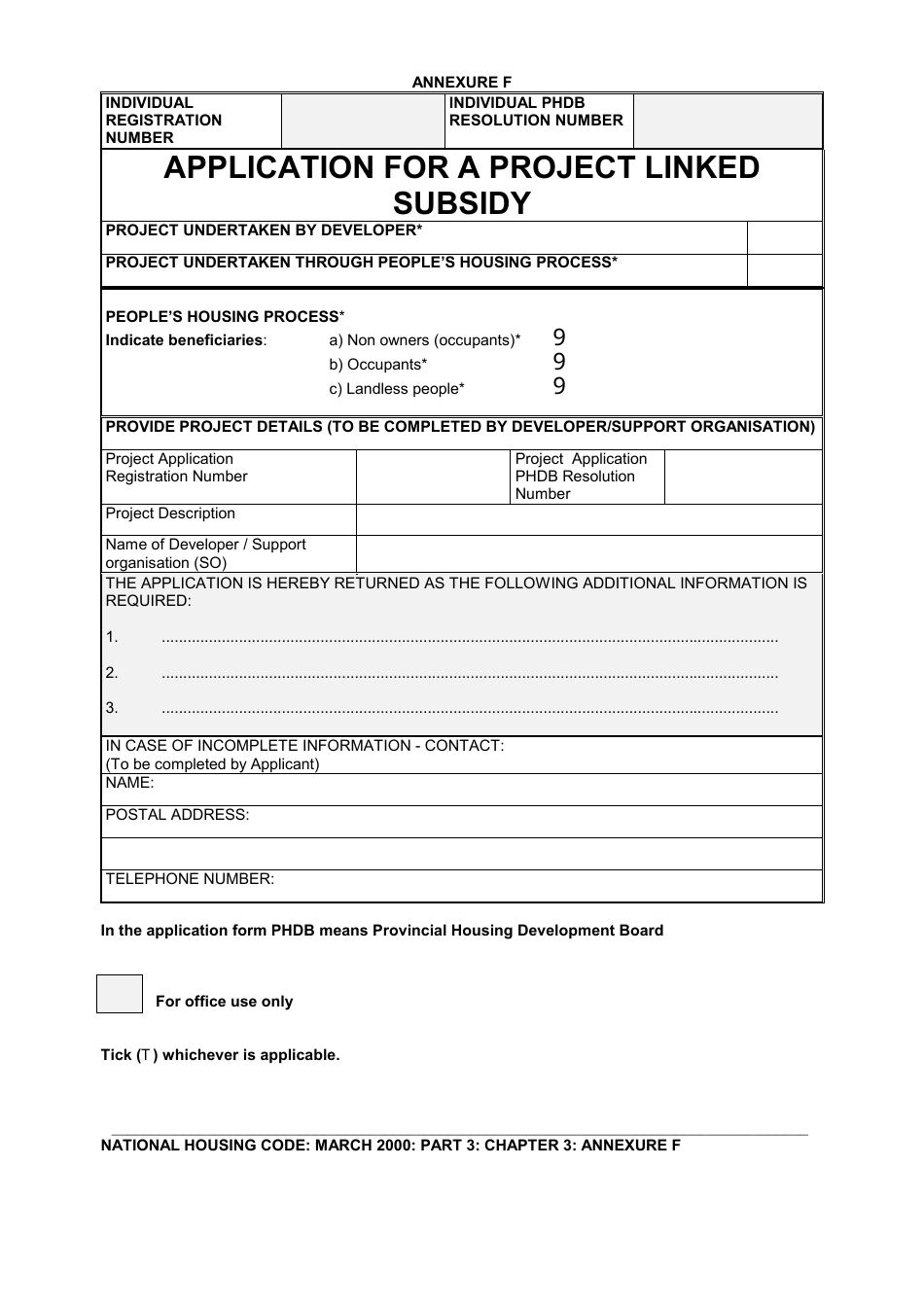 Annexure F Download Printable PDF or Fill Online Application for a