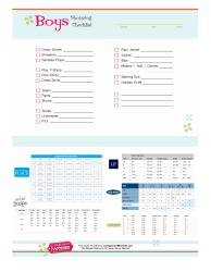 Document preview: Shopping Checklist Template for Boys