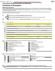 Form 1932 &quot;Certificate of Exemption&quot; - South Dakota
