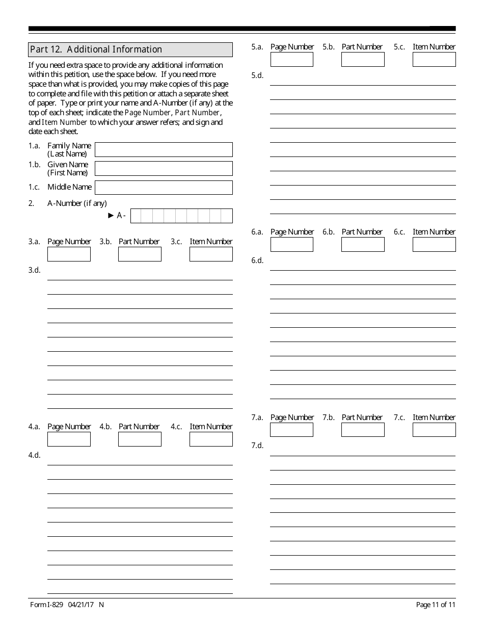 USCIS Form I-829 Petition by Entrepreneur to Remove Conditions on Permanent Resident Status, Page 11