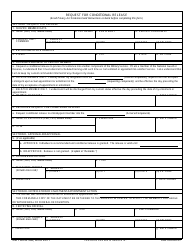 DD Form 368 Request for Conditional Release