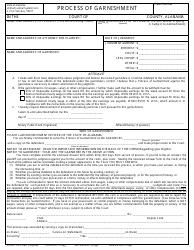 Document preview: Form C-21 Process of Garnishment - Alabama