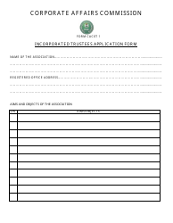 Document preview: Form CAC/IT1 Incorporated Trustees Application Form - Nigeria